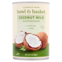 Bowl & Basket Unsweetened Coconut Milk, 13.5 fl oz, 13.5 Fluid ounce