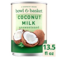 Bowl & Basket Unsweetened Coconut Milk, 13.5 fl oz, 13.5 Fluid ounce