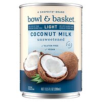 Bowl & Basket Light Unsweetened Coconut Milk, 13.5 fl oz, 13.5 Fluid ounce