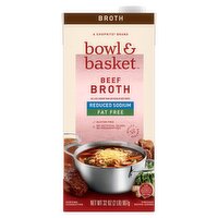 Bowl & Basket Reduced Sodium Fat Free Beef Broth, 32 oz, 32 Ounce