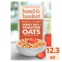 Bowl & Basket Honey Nut Toasted Sweetened Oats Cereal, 12.3 oz, 12.3 Ounce
