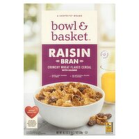 Bowl & Basket Raisin Bran Crunchy Wheat Flakes Cereal, 18.7 oz, 18.7 Ounce