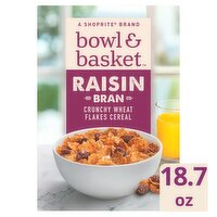 Bowl & Basket Raisin Bran Crunchy Wheat Flakes Cereal, 18.7 oz, 18.7 Ounce