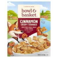 Bowl & Basket Cinnamon Crispy Squares Sweetened Whole Wheat & Rice Cereal, 12.2 oz