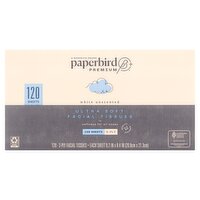 Paperbird Premium White Unscented Ultra Soft Facial Tissues, 120 3-ply tissues per box, 120 Each