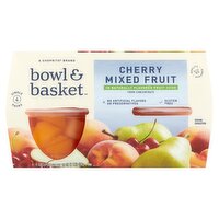 Bowl & Basket Cherry Mixed Fruit, in Naturally Flavored Fruit Juice, 4 oz, 4 count, 16 Ounce