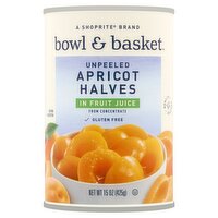 Bowl & Basket Unpeeled Apricot Halves in Fruit Juice, 15 oz