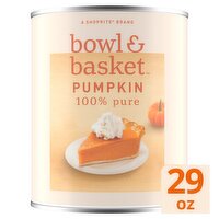 Bowl & Basket 100% Pure Pumpkin, 29 oz, 29 Ounce