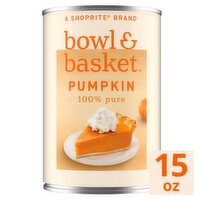 Bowl & Basket 100% Pure Pumpkin, 15 oz, 15 Ounce