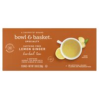 Bowl & Basket Specialty Caffeine-Free Lemon Ginger Herbal Tea Bags, 20 count, 1.06 oz, 20 Each
