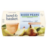 Bowl & Basket Diced Pears in Fruit Juice, 4 oz, 4 count