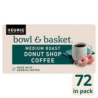 Bowl & Basket Medium Roast Donut Shop Coffee K-Cup Pods Value Size, 0.31 oz, 72 count