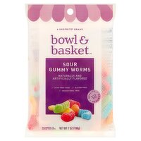 Bowl & Basket Sour Gummy Worms, 7 oz