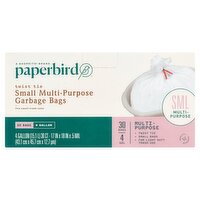 Paperbird 4 Gallon Twist Tie Small Multi-Purpose Garbage Bags, 30 count, 30 Each