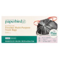 Paperbird 30 Gallon Drawstring Flexible Multi-Purpose Trash Bags, 25 count, 25 Each