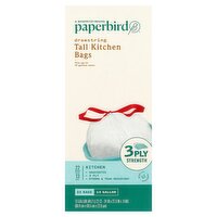 Paperbird 13 Gallon Tall Kitchen Drawstring Bags, 22 count, 22 Each