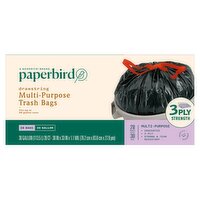 Paperbird 30 Gallon Drawstring Multi-Purpose Trash Bags, 28 count, 28 Each