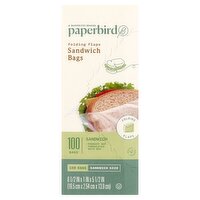 Paperbird Folding Flaps Sandwich Bags, 100 count