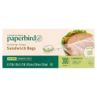 Paperbird Folding Flaps Sandwich Bags, 300 count, 300 Each