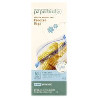 Paperbird Gallon Size Double Zipper Seal Freezer Bags, 50 count, 50 Each