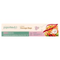 Paperbird Gallon Size Slider Storage Bags, 15 count