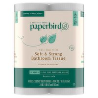 Paperbird Soft & Strong Bathroom Tissue, 320 2-ply sheets per roll, 6 count