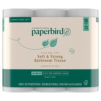 Paperbird Soft & Strong Bathroom Tissue, 320 2-ply sheets per roll, 18 count, 57.6 Each