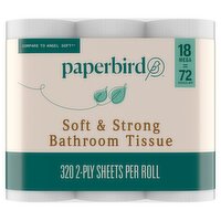 Paperbird Mega Rolls Soft & Strong Bathroom Tissue, 320 2-ply sheets per roll, 18 count