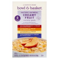 Bowl & Basket Creamy Fruit Instant Oatmeal Variety Pack, 1.23 oz, 8 count, 9.8 Ounce