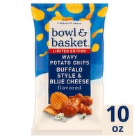 Bowl & Basket Buffalo Style & Blue Cheese Flavored Wavy Potato Chips Limited Edition, 10 oz, 10 Ounce