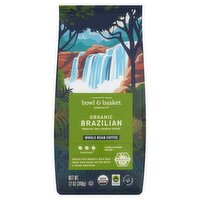 Bowl & Basket Specialty Organic Brazilian Dark Roast Whole Bean Coffee, 12 oz, 12 Ounce