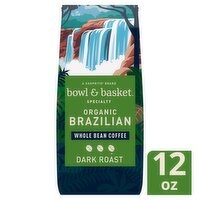 Bowl & Basket Specialty Organic Brazilian Dark Roast Whole Bean Coffee, 12 oz