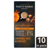 Bowl & Basket Specialty Pumpkin Spice Aluminum Espresso Capsules Limited Edition, 0.194, 10 count