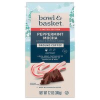 Bowl & Basket Peppermint Mocha Light Roast Ground Coffee Limited Edition, 12 oz