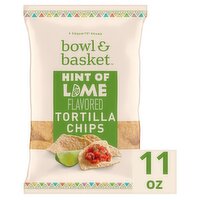 Bowl & Basket Hint of Lime Flavored Tortilla Chips, 11 oz, 11 Ounce