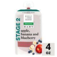 Wholesome Pantry Organic Apple, Banana and Blueberry Baby Food, Stage 2, 6+ Months, 4 oz