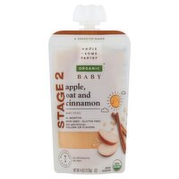 Wholesome Pantry Organic Apple, Oat and Cinnamon Baby Food, Stage 2, 6+ months, 4 oz