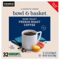 Bowl & Basket Dark Roast French Roast Coffee K-Cup Pods Value Pack, 0.31 oz, 32 count