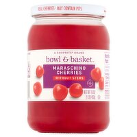 Bowl & Basket Maraschino Cherries without Stems, 16 oz, 16 Ounce