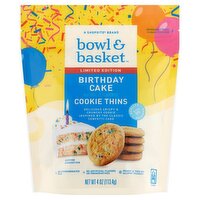 Bowl & Basket Birthday Cake Cookie Thins Limited Edition, 4 oz