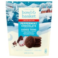 Bowl & Basket Peppermint Chocolate Cookie Thins Limited Edition, 4 oz