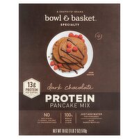 Bowl & Basket Specialty Dark Chocolate Protein Pancake Mix, 18 oz, 18 Ounce
