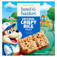 Bowl & Basket Original Crispy Rice Treats Bars, 0.78 oz, 16 count, 12.4 Ounce