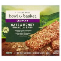 Bowl & Basket Crunchy Oats & Honey Granola Bars, 1.48 oz, 12 count, 8.9 Ounce