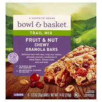 Bowl & Basket Trail Mix Fruit & Nut Chewy Granola Bars, 1.23 oz, 6 count, 7.4 Ounce