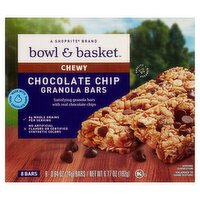 Bowl & Basket Chewy Chocolate Chip Granola Bars, 0.84 oz, 8 count, 6.77 Ounce