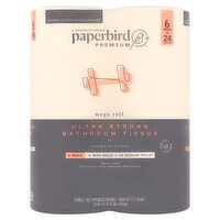 Paperbird Premium Mega Roll Ultra Strong Bathroom Tissue, 6 count, 14.52 Each
