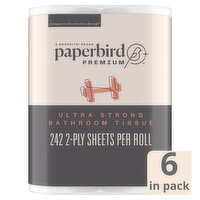 Paperbird Premium Mega Roll Ultra Strong Bathroom Tissue, 6 count