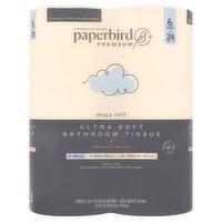 Paperbird Premium Mega Roll Ultra Soft Bathroom Tissue, 6 count, 14.64 Each