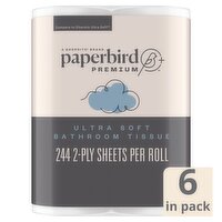 Paperbird Premium Mega Roll Ultra Soft Bathroom Tissue, 6 count